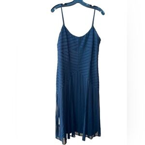 Chetta B‎ Black Mesh Striped Formal Party Cocktail Dress Layered Size 12